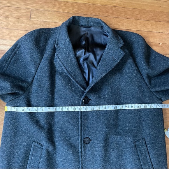 Vintage Harris Tweed 100% Wool Over Coat / Topcoat Long, Grey Blue, XXL - Picture 12 of 16